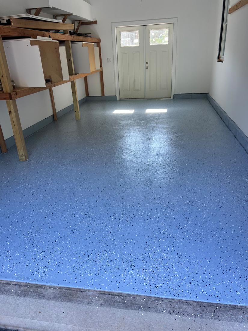 Epoxy-coated garage floor
