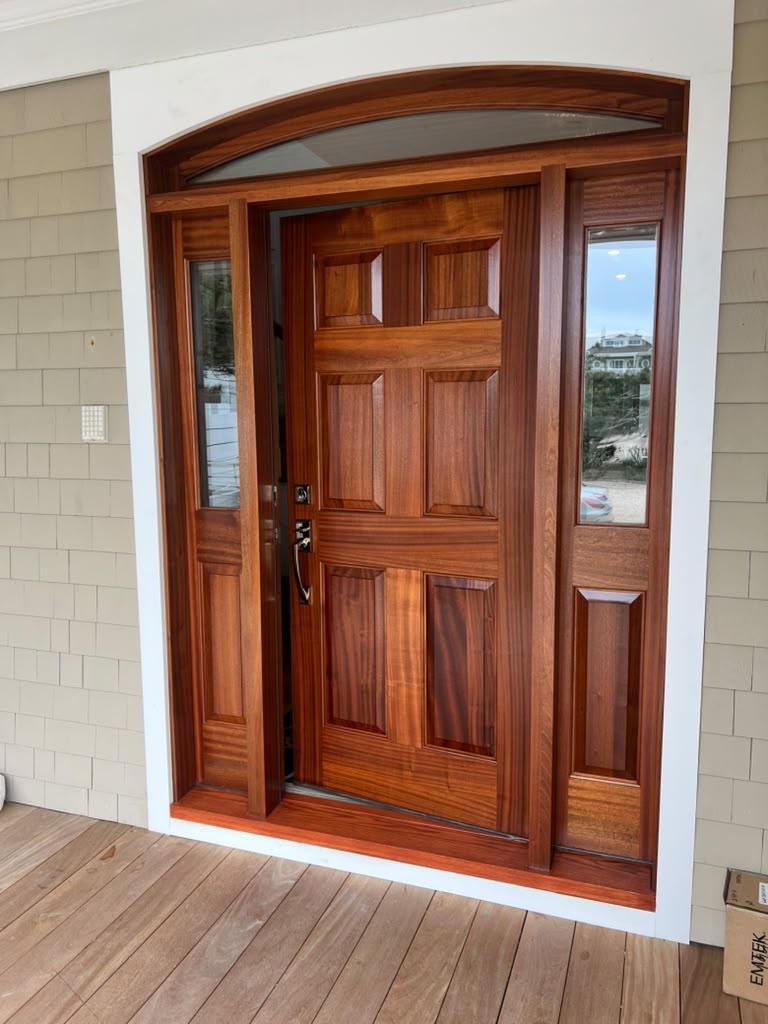 Refinished mahogany front door