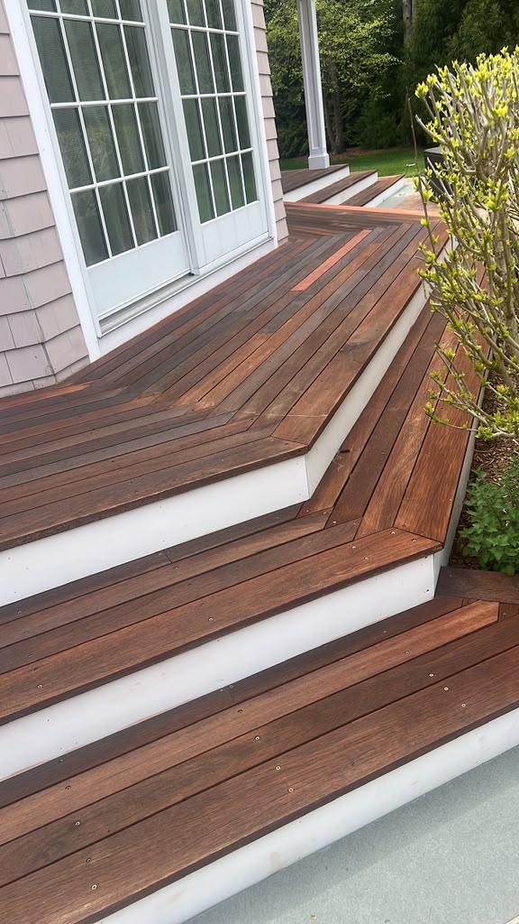 Stained wraparound steps